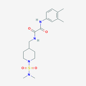 molecular formula C18H28N4O4S B2880329 N'-(3,4-dimethylphenyl)-N-{[1-(dimethylsulfamoyl)piperidin-4-yl]methyl}ethanediamide CAS No. 2034376-24-2