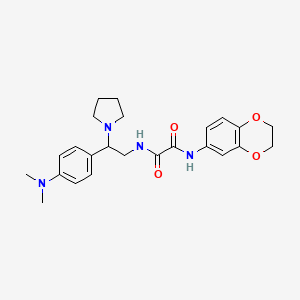molecular formula C24H30N4O4 B2880345 N-(2,3-dihydro-1,4-benzodioxin-6-yl)-N'-{2-[4-(dimethylamino)phenyl]-2-(pyrrolidin-1-yl)ethyl}ethanediamide CAS No. 899956-99-1