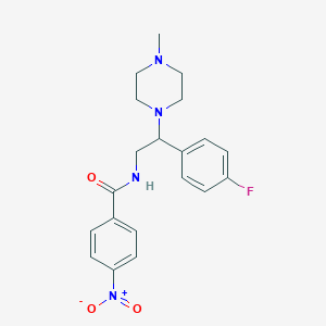 molecular formula C20H23FN4O3 B2880350 N-[2-(4-fluorophenyl)-2-(4-methylpiperazin-1-yl)ethyl]-4-nitrobenzamide CAS No. 898414-42-1