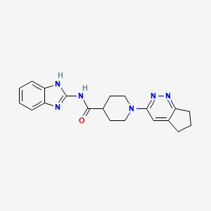 molecular formula C20H22N6O B2880407 N-(1H-1,3-benzodiazol-2-yl)-1-{5H,6H,7H-cyclopenta[c]pyridazin-3-yl}piperidine-4-carboxamide CAS No. 2097859-56-6