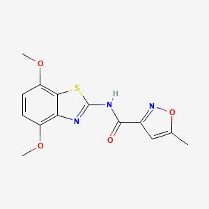 molecular formula C14H13N3O4S B2880425 N-(4,7-dimethoxy-1,3-benzothiazol-2-yl)-5-methyl-1,2-oxazole-3-carboxamide CAS No. 941909-55-3