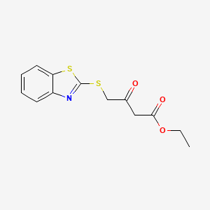 molecular formula C13H13NO3S2 B2880442 Ethyl 4-(1,3-benzothiazol-2-ylsulfanyl)-3-oxobutanoate CAS No. 157219-75-5