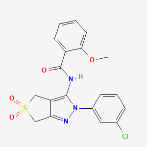 molecular formula C19H16ClN3O4S B2880454 N-[2-(3-chlorophenyl)-5,5-dioxo-2H,4H,6H-5lambda6-thieno[3,4-c]pyrazol-3-yl]-2-methoxybenzamide CAS No. 449789-49-5