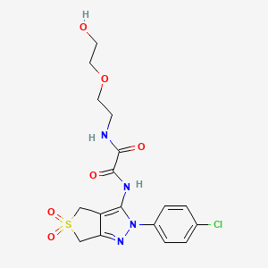 N1-(2-(4-chlorophenyl)-5,5-dioxido-4,6-dihydro-2H-thieno[3,4-c]pyrazol-3-yl)-N2-(2-(2-hydroxyethoxy)ethyl)oxalamide
