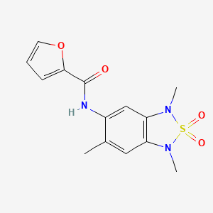 molecular formula C14H15N3O4S B2880468 N-(1,3,6-trimethyl-2,2-dioxido-1,3-dihydrobenzo[c][1,2,5]thiadiazol-5-yl)furan-2-carboxamide CAS No. 2034405-18-8