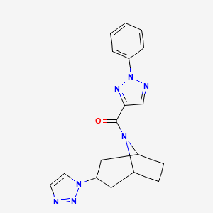 8-(2-phenyl-2H-1,2,3-triazole-4-carbonyl)-3-(1H-1,2,3-triazol-1-yl)-8-azabicyclo[3.2.1]octane
