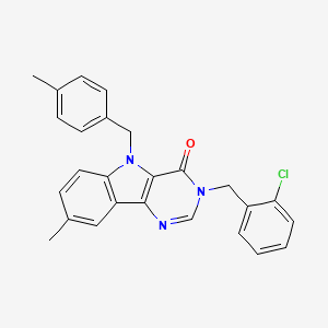 3-(2-chlorobenzyl)-8-methyl-5-(4-methylbenzyl)-3H-pyrimido[5,4-b]indol-4(5H)-one