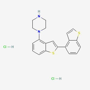 1-[2-(1-Benzothiophen-4-yl)-1-benzothiophen-4-yl]piperazine;dihydrochloride
