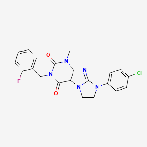 8-(4-chlorophenyl)-3-[(2-fluorophenyl)methyl]-1-methyl-1H,2H,3H,4H,6H,7H,8H-imidazo[1,2-g]purine-2,4-dione