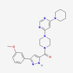 (3-(3-methoxyphenyl)-1H-pyrazol-5-yl)(4-(6-(piperidin-1-yl)pyrimidin-4-yl)piperazin-1-yl)methanone