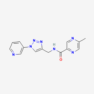 5-methyl-N-((1-(pyridin-3-yl)-1H-1,2,3-triazol-4-yl)methyl)pyrazine-2-carboxamide