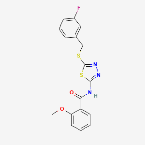 N-(5-((3-fluorobenzyl)thio)-1,3,4-thiadiazol-2-yl)-2-methoxybenzamide