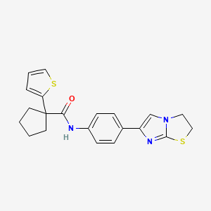 N-(4-(2,3-dihydroimidazo[2,1-b]thiazol-6-yl)phenyl)-1-(thiophen-2-yl)cyclopentanecarboxamide