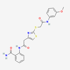 2-(2-(2-((2-((3-Methoxyphenyl)amino)-2-oxoethyl)thio)thiazol-4-yl)acetamido)benzamide