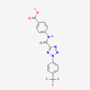 molecular formula C17H12F3N5O3 B2880510 methyl 4-(2-(4-(trifluoromethyl)phenyl)-2H-tetrazole-5-carboxamido)benzoate CAS No. 1396881-17-6