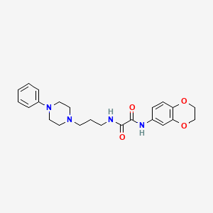 molecular formula C23H28N4O4 B2880519 N'-(2,3-dihydro-1,4-benzodioxin-6-yl)-N-[3-(4-phenylpiperazin-1-yl)propyl]ethanediamide CAS No. 1049519-47-2