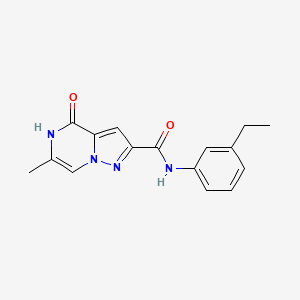 molecular formula C16H16N4O2 B2880527 N-(3-ethylphenyl)-6-methyl-4-oxo-4,5-dihydropyrazolo[1,5-a]pyrazine-2-carboxamide CAS No. 1798525-26-4