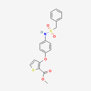molecular formula C19H17NO5S2 B2880528 Methyl 3-{4-[(benzylsulfonyl)amino]phenoxy}-2-thiophenecarboxylate CAS No. 900015-20-5