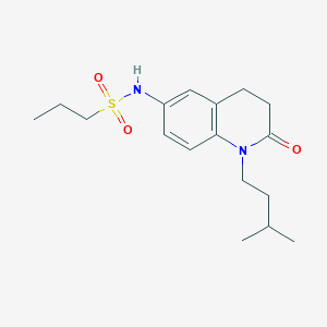 molecular formula C17H26N2O3S B2880540 N-(1-isopentyl-2-oxo-1,2,3,4-tetrahydroquinolin-6-yl)propane-1-sulfonamide CAS No. 941906-85-0