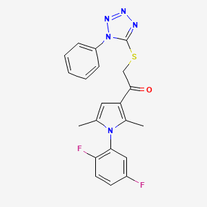 1-(1-(2,5-difluorophenyl)-2,5-dimethyl-1H-pyrrol-3-yl)-2-((1-phenyl-1H-tetrazol-5-yl)thio)ethanone