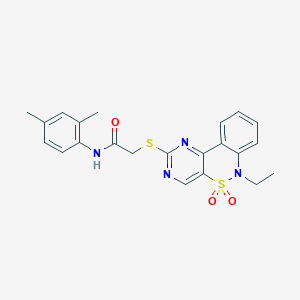 N-(2,4-dimethylphenyl)-2-((6-ethyl-5,5-dioxido-6H-benzo[c]pyrimido[4,5-e][1,2]thiazin-2-yl)thio)acetamide