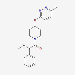 molecular formula C20H25N3O2 B2880550 1-(4-((6-Methylpyridazin-3-yl)oxy)piperidin-1-yl)-2-phenylbutan-1-one CAS No. 1797063-53-6