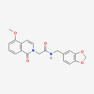 molecular formula C20H18N2O5 B2880551 N-[(2H-1,3-benzodioxol-5-yl)methyl]-2-(5-methoxy-1-oxo-1,2-dihydroisoquinolin-2-yl)acetamide CAS No. 868223-69-2