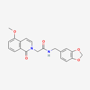 molecular formula C20H18N2O5 B2880551 N-(1,3-benzodioxol-5-ylmethyl)-2-(5-methoxy-1-oxoisoquinolin-2-yl)acetamide CAS No. 868223-69-2
