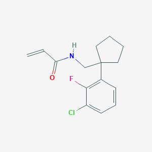 molecular formula C15H17ClFNO B2880560 N-[[1-(3-Chloro-2-fluorophenyl)cyclopentyl]methyl]prop-2-enamide CAS No. 2361844-83-7