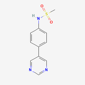 molecular formula C11H11N3O2S B2880568 n-(4-(Pyrimidin-5-yl)phenyl)methanesulfonamide CAS No. 1125425-65-1
