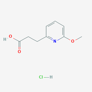 molecular formula C9H12ClNO3 B2880569 3-(6-Methoxypyridin-2-yl)propanoic acid;hydrochloride CAS No. 2247106-90-5
