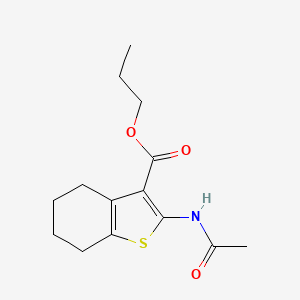 molecular formula C14H19NO3S B2880577 propyl 2-(acetylamino)-4,5,6,7-tetrahydro-1-benzothiophene-3-carboxylate CAS No. 1379305-01-7