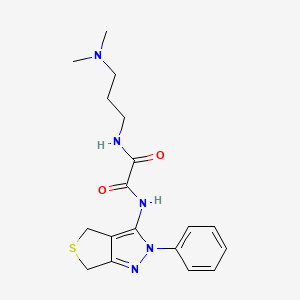 molecular formula C18H23N5O2S B2880584 N-[3-(dimethylamino)propyl]-N'-{2-phenyl-2H,4H,6H-thieno[3,4-c]pyrazol-3-yl}ethanediamide CAS No. 899741-34-5