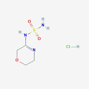 molecular formula C4H10ClN3O3S B2880591 N-[(3Z)-morpholin-3-ylidene]aminosulfonamide hydrochloride CAS No. 2229640-58-6