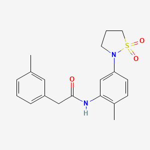 molecular formula C19H22N2O3S B2880599 N-(5-(1,1-dioxidoisothiazolidin-2-yl)-2-methylphenyl)-2-(m-tolyl)acetamide CAS No. 941975-28-6