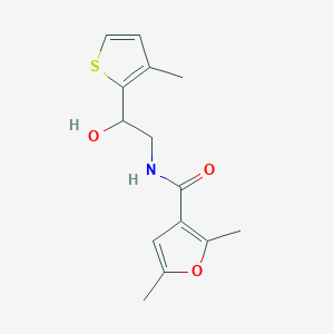 molecular formula C14H17NO3S B2880632 N-[2-hydroxy-2-(3-methylthiophen-2-yl)ethyl]-2,5-dimethylfuran-3-carboxamide CAS No. 1351635-01-2