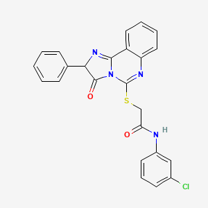 molecular formula C24H17ClN4O2S B2880650 N-(3-chlorophenyl)-2-({3-oxo-2-phenyl-2H,3H-imidazo[1,2-c]quinazolin-5-yl}sulfanyl)acetamide CAS No. 958582-59-7