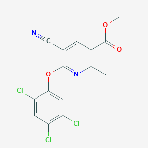molecular formula C15H9Cl3N2O3 B2880662 Methyl 5-cyano-2-methyl-6-(2,4,5-trichlorophenoxy)nicotinate CAS No. 303146-51-2