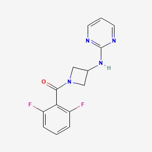 molecular formula C14H12F2N4O B2880678 (2,6-Difluorophenyl)(3-(pyrimidin-2-ylamino)azetidin-1-yl)methanone CAS No. 2034420-61-4