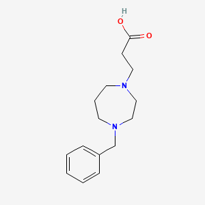 molecular formula C15H22N2O2 B2880694 3-(4-Benzyl-1,4-diazepan-1-yl)propanoic acid CAS No. 874801-03-3