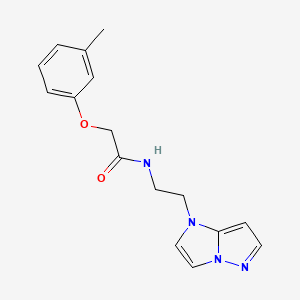 molecular formula C16H18N4O2 B2880708 N-(2-(1H-imidazo[1,2-b]pyrazol-1-yl)ethyl)-2-(m-tolyloxy)acetamide CAS No. 1795300-08-1