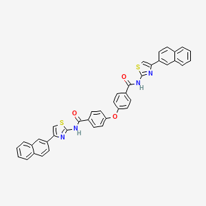 molecular formula C40H26N4O3S2 B2880737 N-[4-(naphthalen-2-yl)-1,3-thiazol-2-yl]-4-(4-{[4-(naphthalen-2-yl)-1,3-thiazol-2-yl]carbamoyl}phenoxy)benzamide CAS No. 476296-13-6