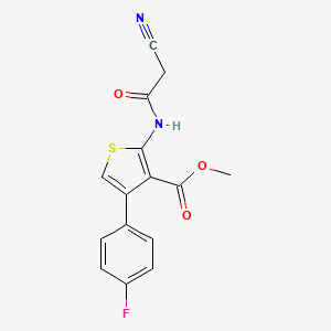 molecular formula C15H11FN2O3S B2880738 Methyl 2-[(cyanoacetyl)amino]-4-(4-fluorophenyl)thiophene-3-carboxylate CAS No. 546116-59-0