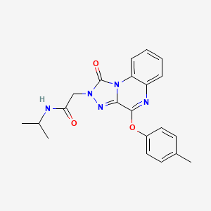 molecular formula C21H21N5O3 B2880742 2-[4-(4-methylphenoxy)-1-oxo-1H,2H-[1,2,4]triazolo[4,3-a]quinoxalin-2-yl]-N-(propan-2-yl)acetamide CAS No. 1189994-69-1