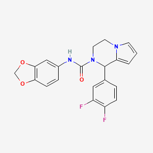 molecular formula C21H17F2N3O3 B2880751 N-(2H-1,3-benzodioxol-5-yl)-1-(3,4-difluorophenyl)-1H,2H,3H,4H-pyrrolo[1,2-a]pyrazine-2-carboxamide CAS No. 899750-23-3