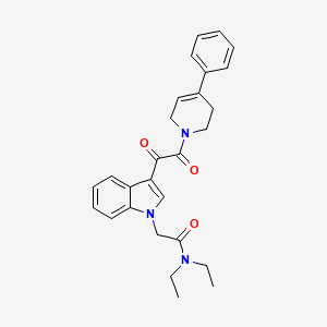 B2880753 N,N-diethyl-2-[3-[2-keto-2-(4-phenyl-3,6-dihydro-2H-pyridin-1-yl)acetyl]indol-1-yl]acetamide CAS No. 893985-29-0