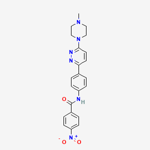 molecular formula C22H22N6O3 B2880758 N-(4-(6-(4-methylpiperazin-1-yl)pyridazin-3-yl)phenyl)-4-nitrobenzamide CAS No. 941983-40-0