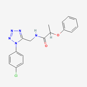 molecular formula C17H16ClN5O2 B2880771 N-{[1-(4-chlorophenyl)-1H-1,2,3,4-tetrazol-5-yl]methyl}-2-phenoxypropanamide CAS No. 1005292-59-0