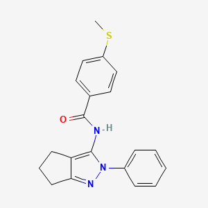 molecular formula C20H19N3OS B2880772 4-(methylthio)-N-(2-phenyl-2,4,5,6-tetrahydrocyclopenta[c]pyrazol-3-yl)benzamide CAS No. 1171969-89-3