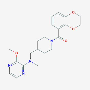 molecular formula C21H26N4O4 B2880773 N-{[1-(2,3-dihydro-1,4-benzodioxine-5-carbonyl)piperidin-4-yl]methyl}-3-methoxy-N-methylpyrazin-2-amine CAS No. 2380097-09-4